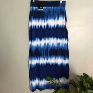 Blue & white tie dyed a.n.a maxi skirt.